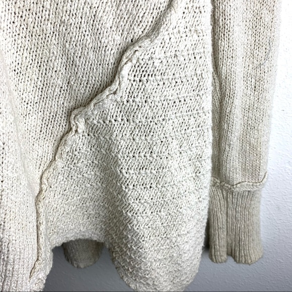 Anthropologie Between Me & You open shoulder sweater cream boho shirt oversized - Picture 2 of 4